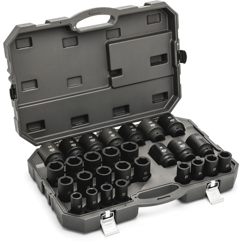 Jeu de douilles m&eacute;triques &agrave; 6 pans, 28 Mcx, Chocs, Prise de 3/4", Profond Distribution Industrielle GC