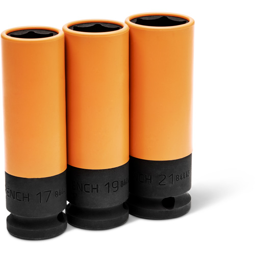Metric High-Strength Wheel Protector Socket Set, 3 Pcs, Impact, 1/2" Drive Size, Deep Distribution Industrielle GC