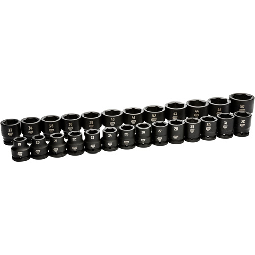 Jeu de douilles m&eacute;triques &agrave; 6 pans, 26 Mcx, Chocs, Prise de 3/4" Distribution Industrielle GC