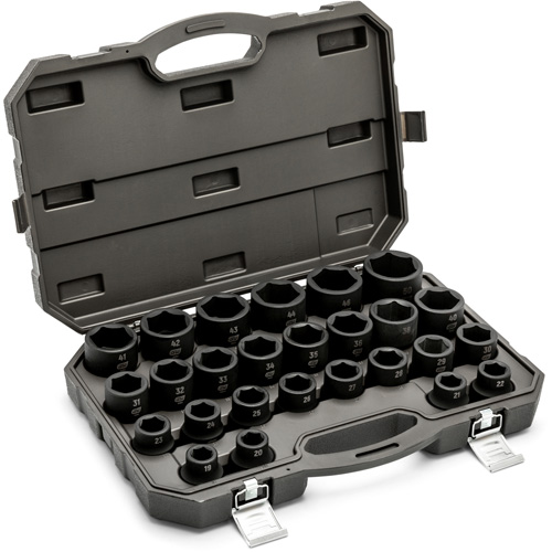 Jeu de douilles m&eacute;triques &agrave; 6 pans, 26 Mcx, Chocs, Prise de 3/4" Distribution Industrielle GC