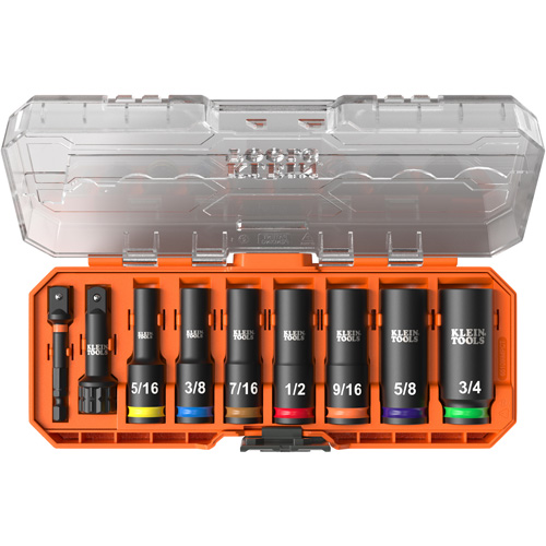 KNECT Drive Socket Set, 9 Pcs, Impact, 3/8" Drive Size, Deep Distribution Industrielle GC