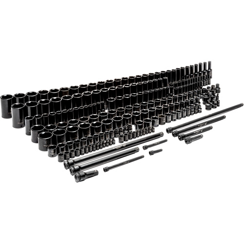 Jeu de douilles maîtresses SAE/m&eacute;triques &agrave; 6 pans, 209 Mcx, Chocs, Profond Distribution Industrielle GC