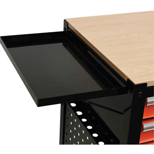 Chariot utilitaire, 4 tiroirs, Noir/Orange Distribution Industrielle GC