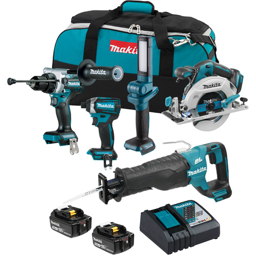 LXT Brushless Cordless 5 Tool Combo Kit, Lithium-Ion, 18 V Distribution Industrielle GC