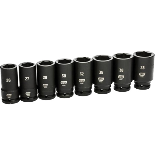 Jeu de douilles SAE &agrave; 6 pans, 8 Mcx, Chocs, Prise de 3/4", Profond Distribution Industrielle GC