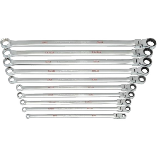 Jeu de cl&eacute;s Gearbox &agrave; t&ecirc;te flexible XL et cannelure universelle 120XP, Cl&eacute; polygonale, 10 morceaux, Imp&eacute;rial Distribution Industrielle GC
