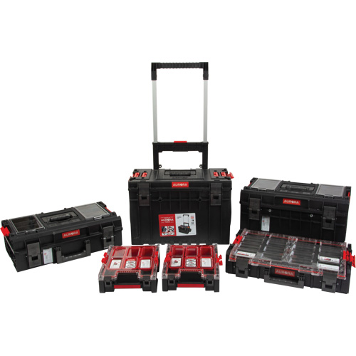 Ensemble de d&eacute;part roulant de coffres &agrave; outils Arx de 5 morceaux, 25-1/5" x 19" x 54-3/5", Noir Distribution Industrielle GC