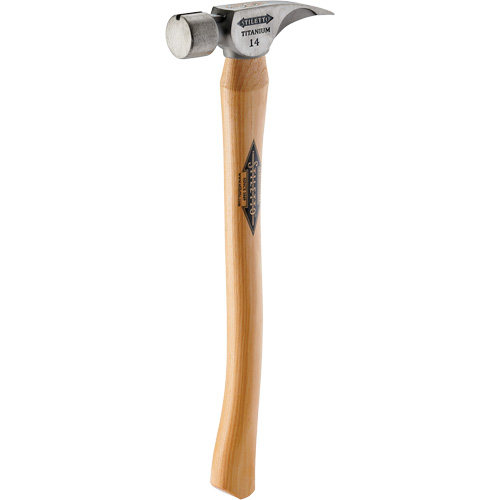 Titanium Smooth Face Hammer with Curved Hickory Handle, 14 oz., Wood Handle, 18" L Distribution Industrielle GC