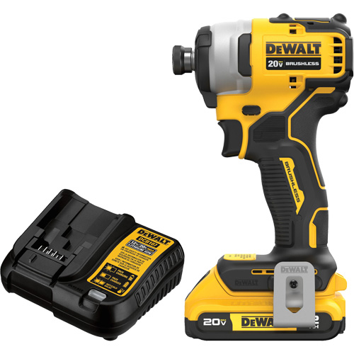 Ensemble tournevis &agrave; chocs sans fil et sans balai ATOMIC COMPACT SERIES MAX*, 1/4", 1700 lb-po Couple max., 20 V, Lithium-ion Distribution Industrielle GC