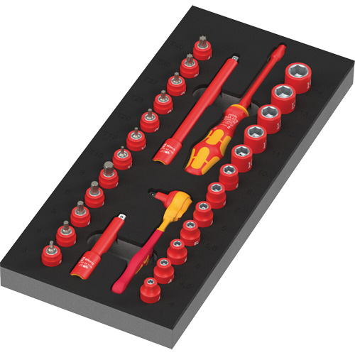 Foam Insert 8007 A VDE Zyklop VDE Ratchet Set 1, 1000 V, 30 Pcs Distribution Industrielle GC