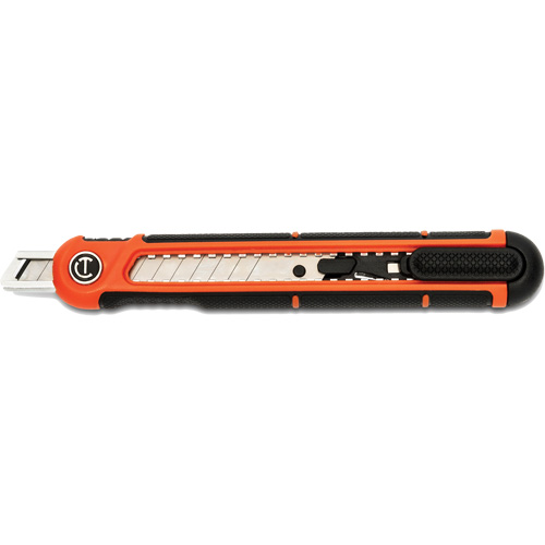 Couteau r&eacute;tractable &agrave; lame cassable de 9 mm, Acier, Prise en Plastique Distribution Industrielle GC