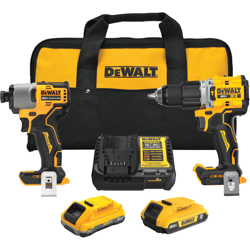 XR Brushless Cordless Premium Drill Driver Kit with 4 Ah POWERSTACK Battery and 2 Ah Battery, 20 V Distribution Industrielle GC