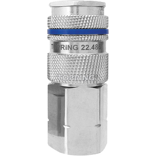 Raccord industriel rapide QUIKSILVER, Laiton nickel&eacute;, 1/2", NPT femelle, 500 psi Distribution Industrielle GC