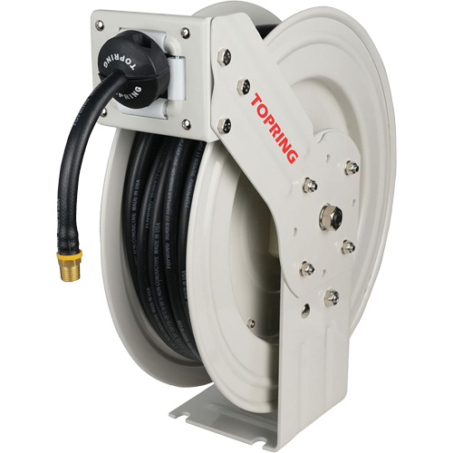 MAXREEL Single-Arm Automatic Rewind L Hose Reel with Rubber Hose, Air, 3/8" x 50', Single Hose, 250 PSI Distribution Industrielle GC