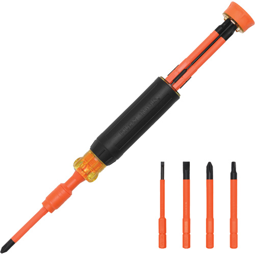 Tournevis isolant &agrave; embouts interchangeables 4-en-1 Distribution Industrielle GC