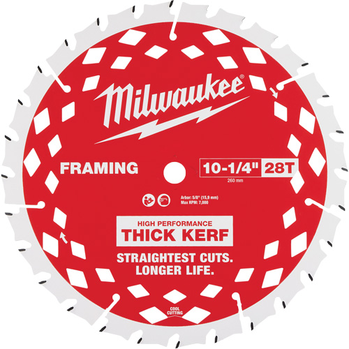Lame de scie circulaire &agrave; charpente avec trait &eacute;pais, 10-1/4", 28 dents, Pour Bois Distribution Industrielle GC