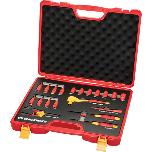 Jeu d'outils isol&eacute;s VDE &agrave; prise 3/8", 1000 V, 20 M Distribution Industrielle GC
