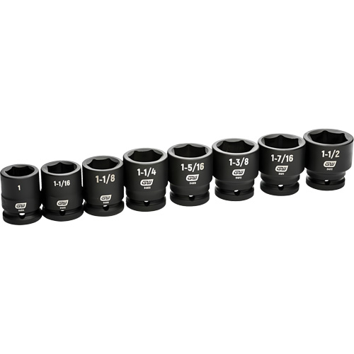 6-Point SAE Socket Set, 8 Pcs, Impact, 3/4" Drive Size Distribution Industrielle GC