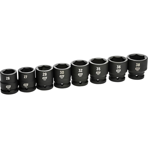 6-Point Metric Socket Set, 8 Pcs, Impact, 3/4" Drive Size Distribution Industrielle GC