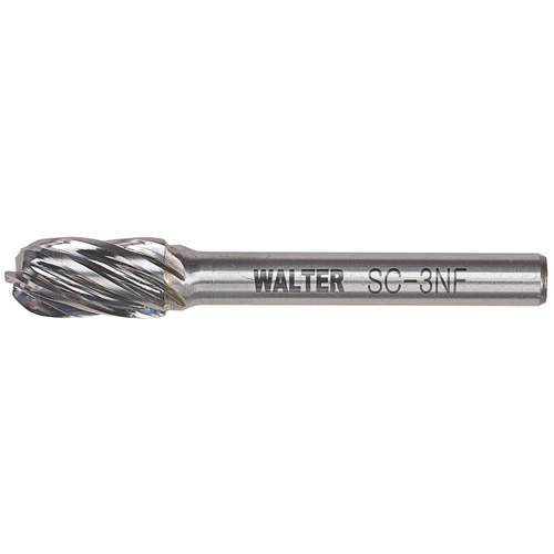Double Cut Cylindrical Round Nose Carbide Burr, 1/2" Dia., 1" Depth of Cut Distribution Industrielle GC