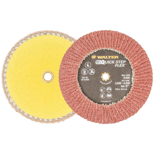 Disque &agrave; lamelles QUICK-STEP FLEX, 6" x Type 29, Grain 40, Oxyde d'aluminium Distribution Industrielle GC