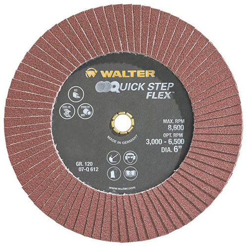 Disque &agrave; lamelles QUICK-STEP FLEX, 6" x Type 29, Grain 120, Oxyde d'aluminium Distribution Industrielle GC