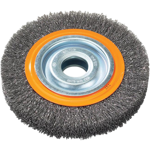 Wire Wheel Brush, 7" Dia., 0.118" Fill, 1-1/4" Arbor Distribution Industrielle GC