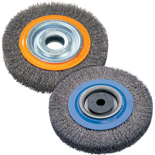 Wire Wheel Brush, 8" Dia., 0.118" Fill, 1-1/4" Arbor Distribution Industrielle GC