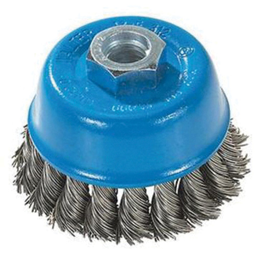 Knot-Twisted Wire Cup Brush, 3" Dia. x M10x1.25 Arbor Distribution Industrielle GC