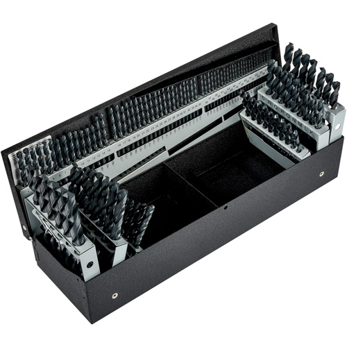 Jeu de forets s&eacute;rie courte combin&eacute;s, 115 morceaux, Acier rapide Distribution Industrielle GC