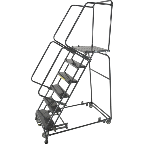 Weight Actuated Lockstep Rolling Ladders, 8 Steps, 24" Step Width, 80" Platform Height, Steel Distribution Industrielle GC