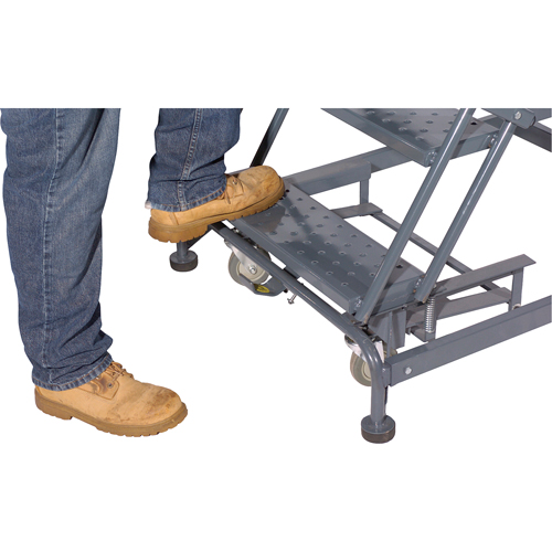Weight Actuated Lockstep Rolling Ladders, 6 Steps, 24" Step Width, 60" Platform Height, Steel Distribution Industrielle GC