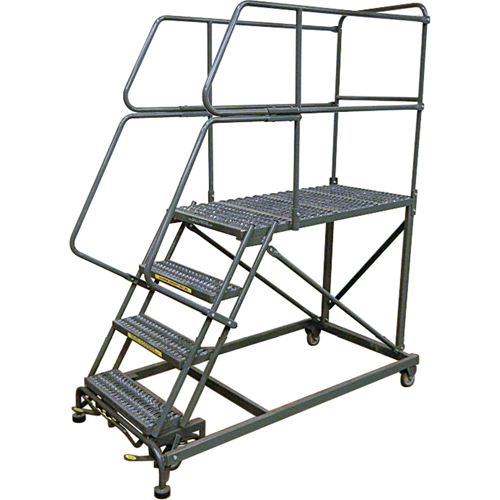 Mobile Work Platforms, Steel, 7 Steps, 70" H, 36" D, 24" Step, Serrated Distribution Industrielle GC