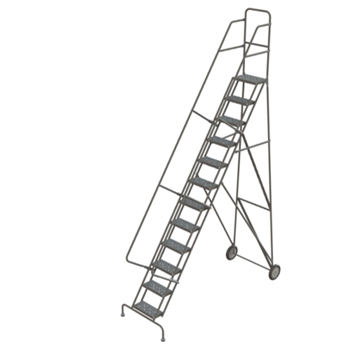&eacute;chelles roulantes en acier, 12 marches, Largeur de la marche 16", Hauteur de la plateforme 120", Acier Distribution Industrielle GC
