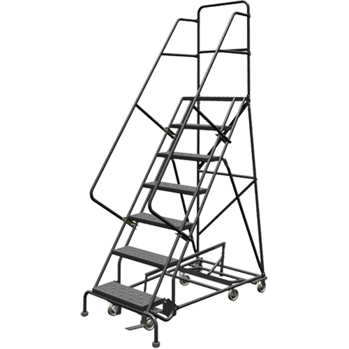&eacute;chelles roulantes multidirectionnelles, 7 marches, Largeur de la marche 24", Hauteur de la plateforme 70", Acier Distribution Industrielle GC