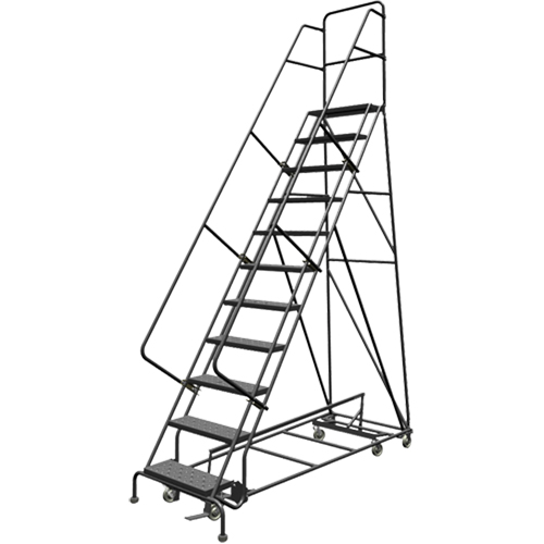 &eacute;chelles roulantes multidirectionnelles, 11 marches, Largeur de la marche 24", Hauteur de la plateforme 110", Acier Distribution Industrielle GC