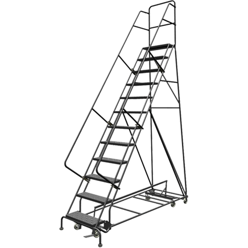&eacute;chelles roulantes multidirectionnelles, 12 marches, Largeur de la marche 24", Hauteur de la plateforme 120", Acier Distribution Industrielle GC