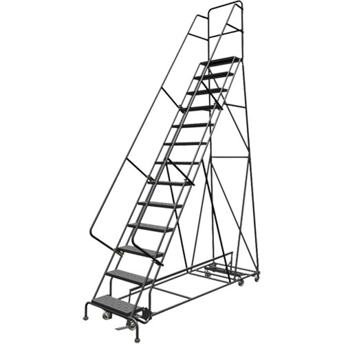 &eacute;chelles roulantes multidirectionnelles, 13 marches, Largeur de la marche 24", Hauteur de la plateforme 130", Acier Distribution Industrielle GC