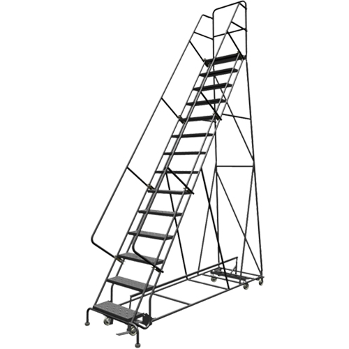 &eacute;chelles roulantes multidirectionnelles, 14 marches, Largeur de la marche 24", Hauteur de la plateforme 140", Acier Distribution Industrielle GC