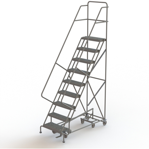 &eacute;chelles roulantes multidirectionnelles, 9 marches, Largeur de la marche 24", Hauteur de la plateforme 90", Acier Distribution Industrielle GC