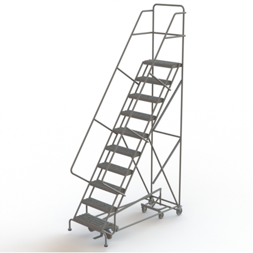 &eacute;chelles roulantes multidirectionnelles, 10 marches, Largeur de la marche 24", Hauteur de la plateforme 100", Acier Distribution Industrielle GC