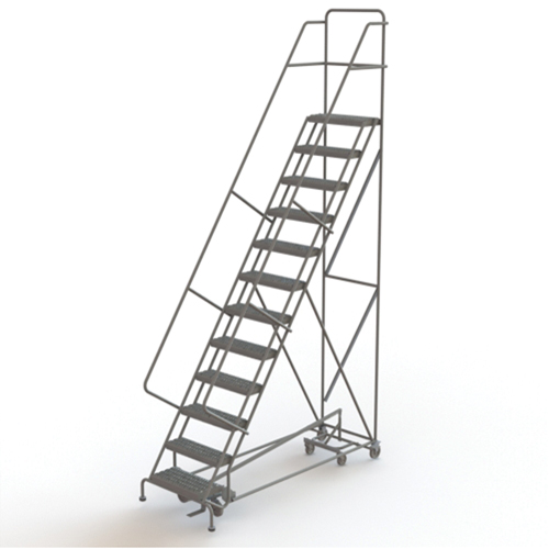 &eacute;chelles roulantes multidirectionnelles, 12 marches, Largeur de la marche 24", Hauteur de la plateforme 120", Acier Distribution Industrielle GC