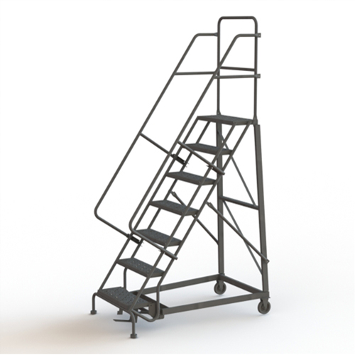&eacute;chelles roulantes robustes, 7 marches, Largeur de la marche 24", Hauteur de la plateforme 70", Acier Distribution Industrielle GC