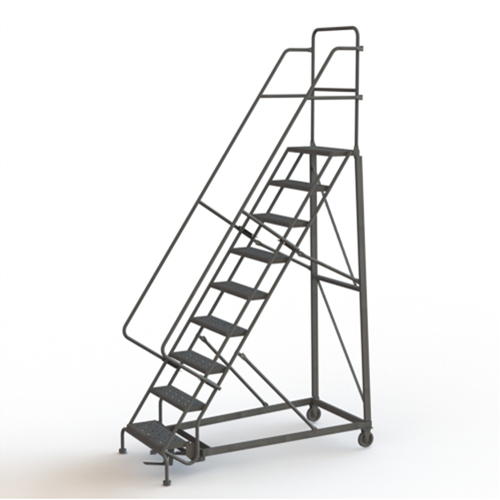 Heavy Duty Rolling Ladder, 9 Steps, 24" Step Width, 90" Platform Height, Steel Distribution Industrielle GC