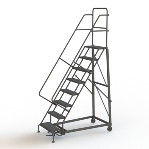 Heavy Duty Rolling Ladder, 8 Steps, 24" Step Width, 80" Platform Height, Steel Distribution Industrielle GC
