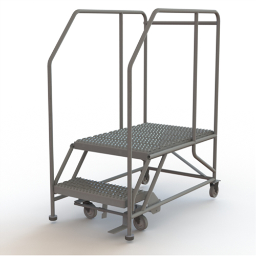 Plateforme de travail mobile, Acier, 2 Marches, 20" ha, 35" p, 24" Marche, Stri&eacute; Distribution Industrielle GC