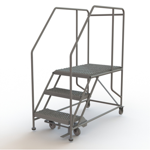 Mobile Work Platform, Steel, 3 Steps, 30" H, 35" D, 24" Step, Serrated Distribution Industrielle GC