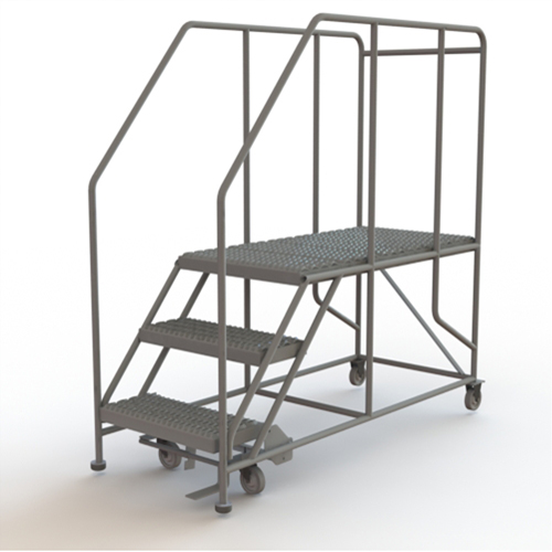 Plateforme de travail mobile, Acier, 3 Marches, 30" ha, 47" p, 24" Marche, Stri&eacute; Distribution Industrielle GC