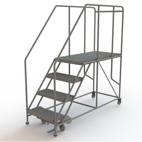 Plateforme de travail mobile, Acier, 4 Marches, 40" ha, 47" p, 24" Marche, Stri&eacute; Distribution Industrielle GC