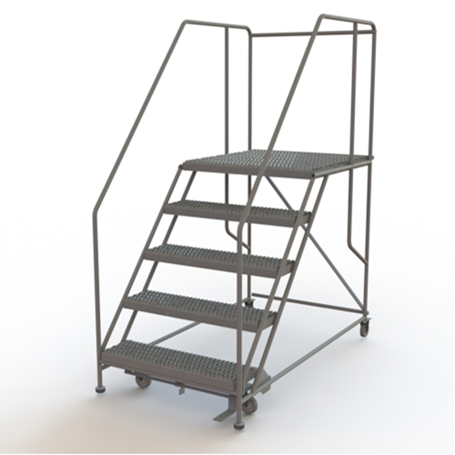Plateforme de travail mobile, Acier, 5 Marches, 50" ha, 36" p, 36" Marche, Stri&eacute; Distribution Industrielle GC